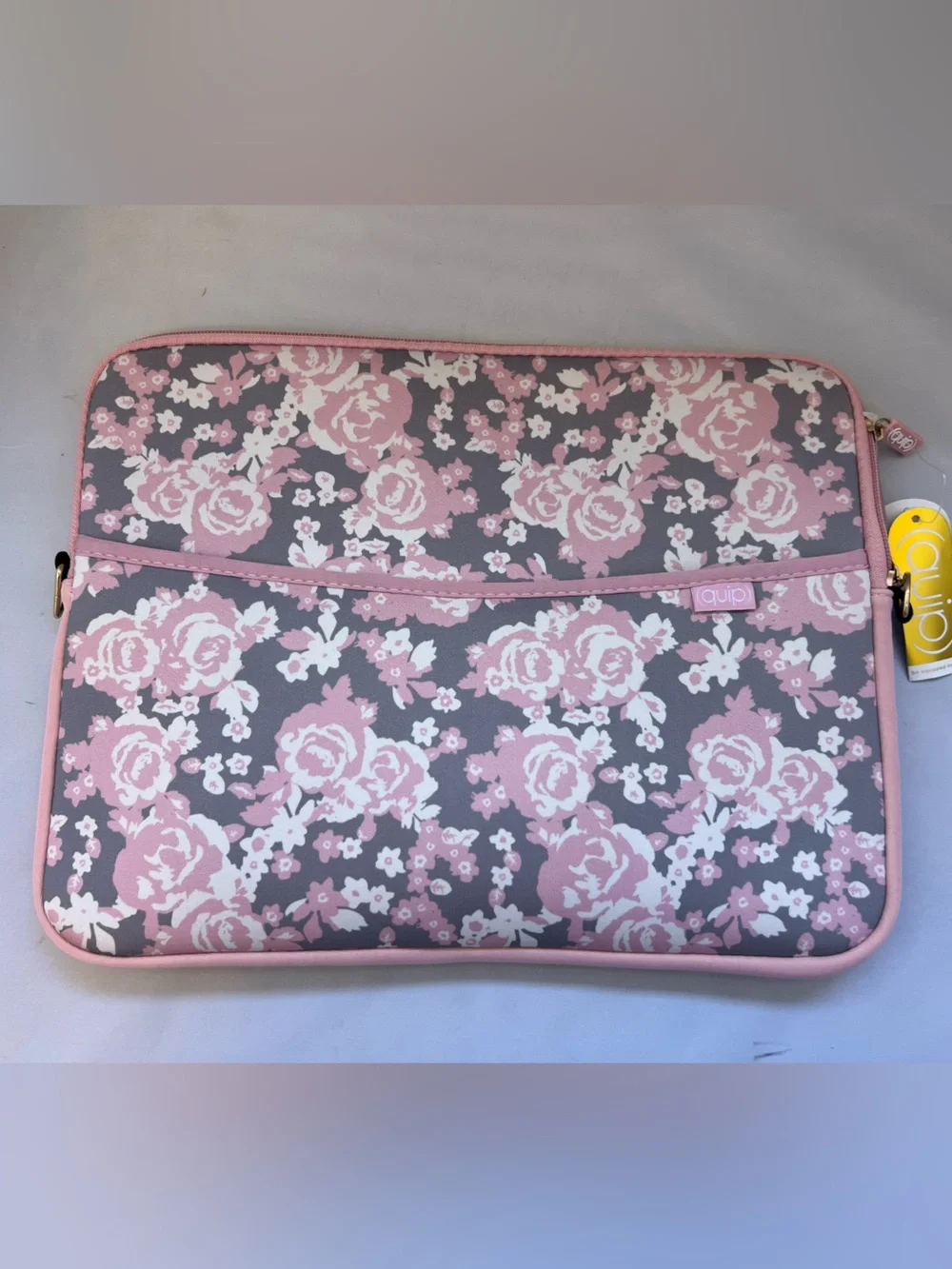 Quip Floral Laptop Sleeve in Pink and Gray
